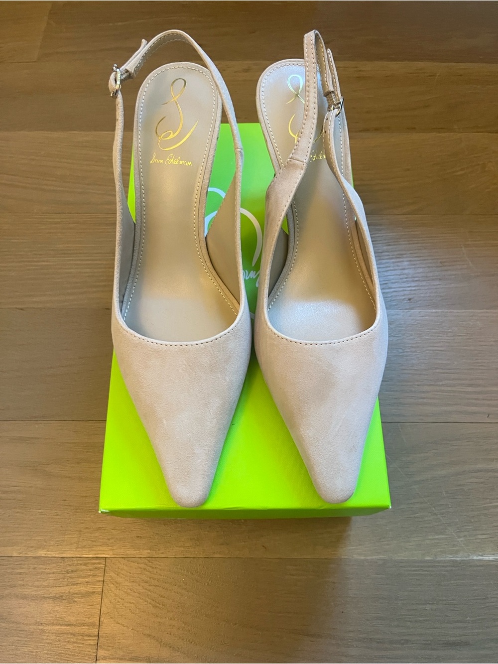 Sam Edelman Pointed Slingback Heels in Cappuccino (light beige)